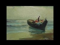 I pescatori 3 (trittico)  Olio su MDF - 9,5 x 11,5 cm